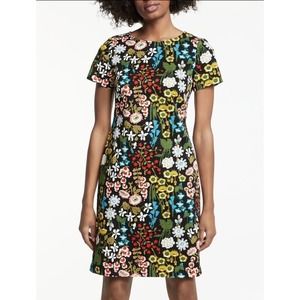 Boden Carina forest dress black multi Color Flower UK 12 US 8